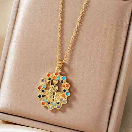 Ретро латунные подвески с кубическим цирконием в виде святого IB9425-2-1