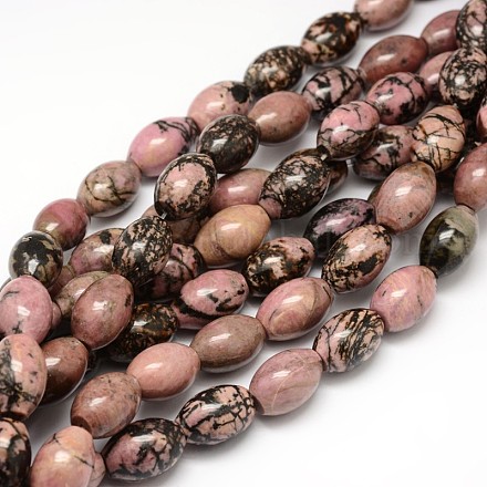 Natural Rhodonite Oval Beads Strands G-F236-02C-1