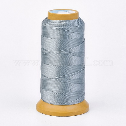 ポリエステル糸  カスタム織りジュエリー作りのために  ライトスチールブルー  1mm  約230m /ロール NWIR-K023-1mm-18-1