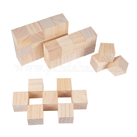 ベネクリエイトソリッドキューブ木製ブロック  ビルディングブロック  初期の教育用おもちゃ  新規ブロック  バリーウッド  20x20x20mm  30pc  35x35x35mm  30pc  60個/セット DIY-BC0010-04-1