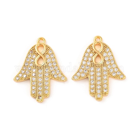 Латунные микропаве прозрачные подвески с фианитом KK-U017-06A-G-1