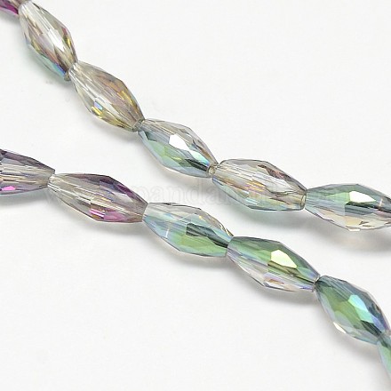 Chapelets de perles de riz en verre cristal EGLA-F042-A05-1
