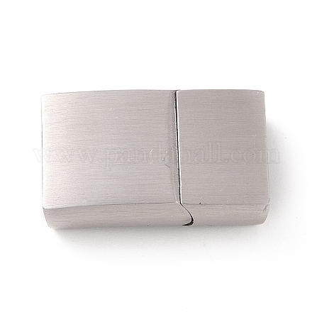 304 Stainless Steel Rectangle Magnetic Clasps with Glue-in Ends STAS-E089-42P-A-1