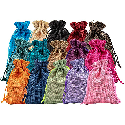 BENECREAT 25PCS Burlap Bags with Drawstring Gift Bags Jewelry Pouch for Wedding Party Treat and DIY Craft - 5.5 x 3.9 Inch ABAG-BC0001-11-1