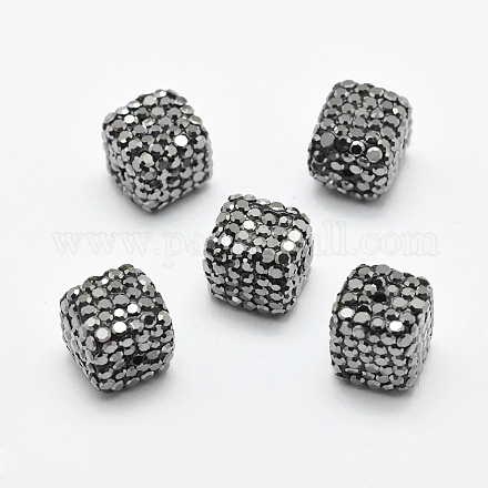 Polymer Clay Rhinestone Beads RB-P016-18-10x10mm-A-1