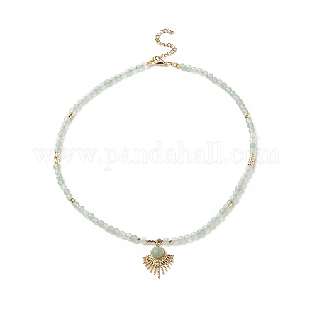 Collares de perlas naturales aventurina verde NJEW-JN04226-01-1