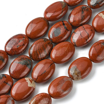 Chapelets de perles en jaspe rouge naturel G-D067-H02-B01-1