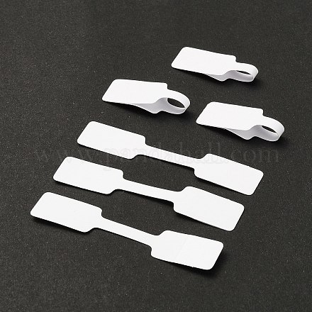 長方形ジュエリーディスプレイステッカー自己粘着性の紙  リングジュエリータグ  ホワイト  6x1.2cm X-TOOL-WH0039-03-1