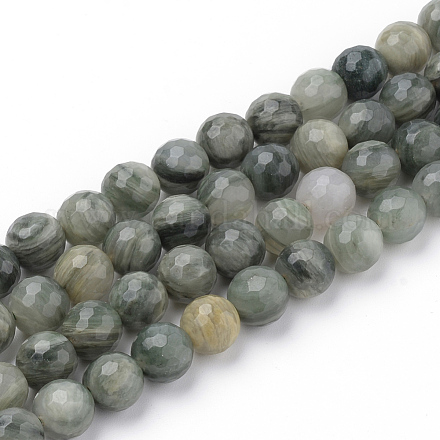 Chapelets de perles en jaspe verte naturelle de la ligne X-G-Q462-102-6mm-1