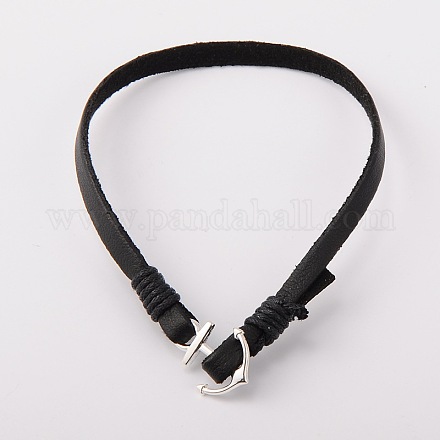 Imitation Leather Cord Men's Bracelets BJEW-JB01671-02-1