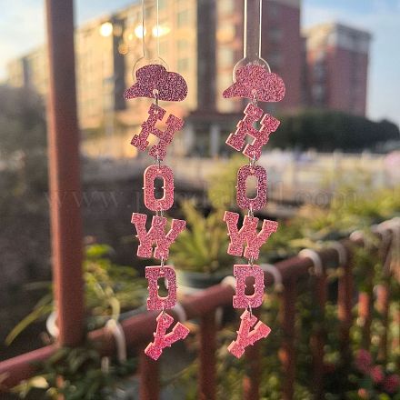 Акриловые серьги-гвоздики с надписью «привет» FS-WGBB6AA-10-1