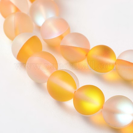 Dyed Synthetic Moonstone Round Beads Strands G-L376-10mm-A03-1