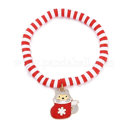 Элегантные рождественские браслеты ручной работы из полимерной глины heishi с бусинами MV9996-22-1
