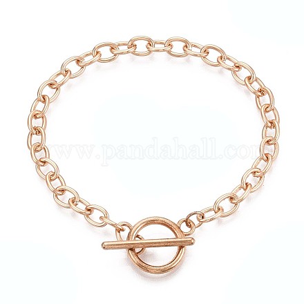 201 браслет-цепочка из нержавеющей стали для мужчин и женщин BJEW-N036-01G-1