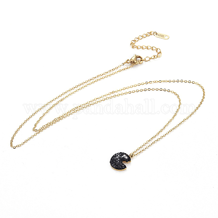(продажа фабрики ювелирных изделий) 304 ожерелья с кулоном из нержавеющей стали NJEW-F267-21G-1