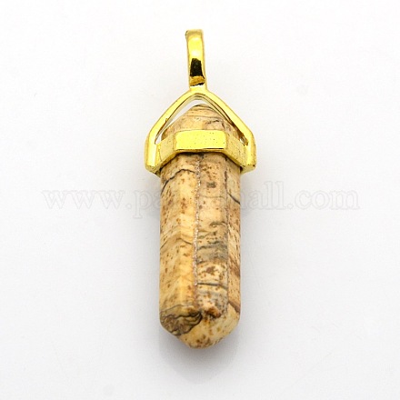 Natural Bullet Gemstone Double Terminated Pointed Pendants G-N0121-05-1