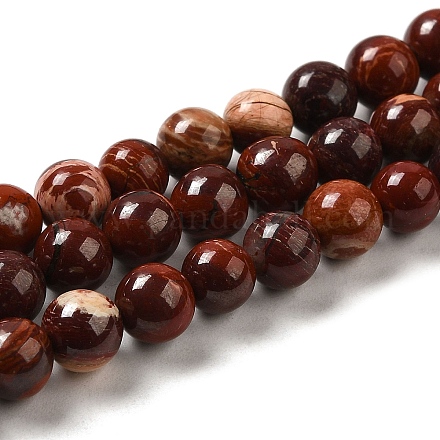 Brins de perles de jaspe en peau de serpent rouge naturel X-G-H298-A02-02-1