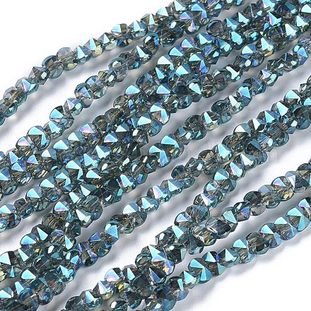 Chapelets de perles en verre électroplaqué EGLA-L021-FR01-1
