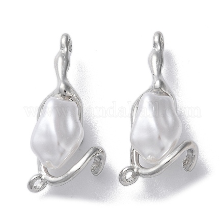 Alloy with ABS Imitation Pearl Pendants FIND-Z014-20P-1