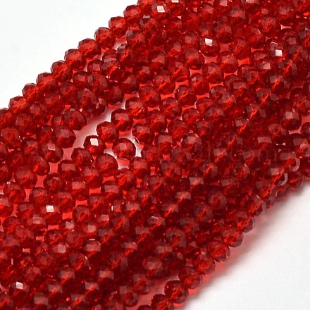 Perles en verre transparent rondelle à facettes X-EGLA-J134-3x2mm-B02-1