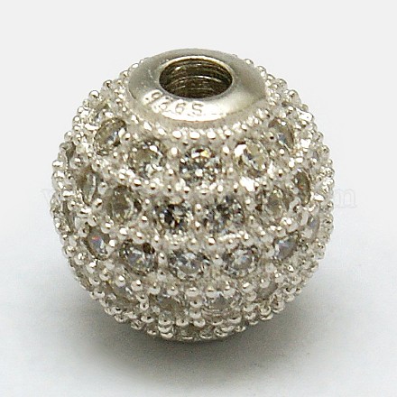 Runde 925 Sterling Silber Perlen STER-O021-01S-8mm-1