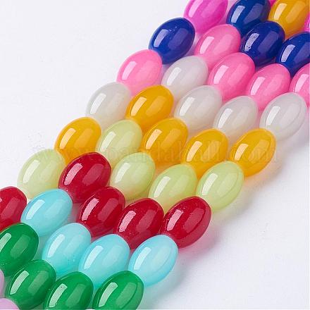 Glass Beads Strands GLAA-D086-10x13mm-1