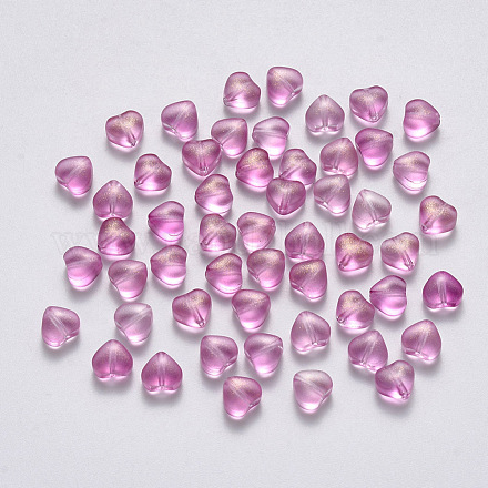 Transparent Spray Painted Glass Beads X-GLAA-R211-02-B06-1