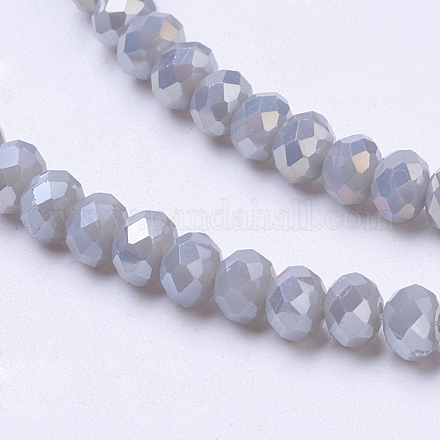 Faceted Electroplate Glass Rondelle Bead Strands X-EGLA-R048-3mm-66-1