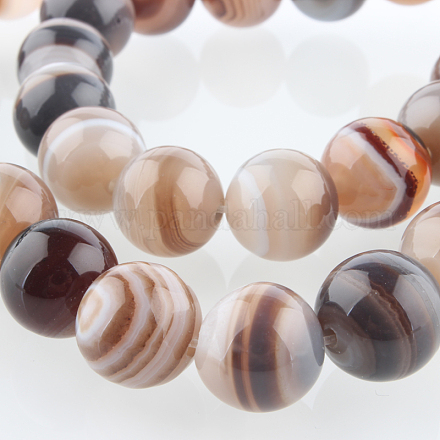 Brins de perles rondes en agate naturelle teinte et chauffée G-E230-01-12mm-1