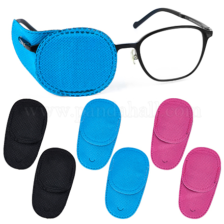 Creatcabin 18 個 3 色メガネ眼帯  弱視斜視用の再利用可能な怠惰な眼帯  ミックスカラー  103x52x1.5mm  6個/カラー AJEW-CN0001-80B-1