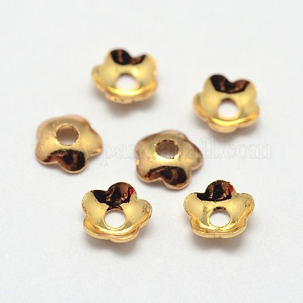 5-Petal Flower Brass Bead Caps KK-O093-04-NR-1