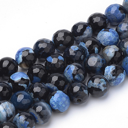 Dyed Natural Fire Crackle Agate Beads Strands G-Q462-125B-8mm-1