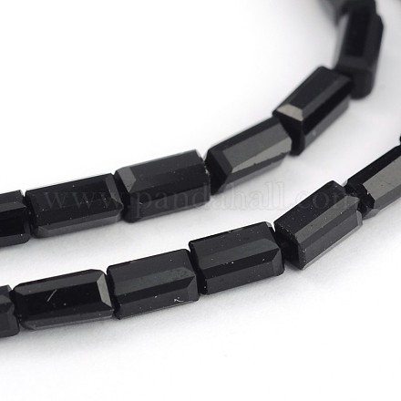 Faceted Rectangle Glass Beads Strands GLAA-J065-B20-1