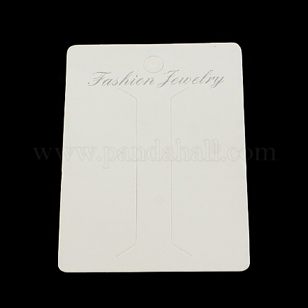 長方形のボール紙のヘアクリップの表示カード  ホワイト  88x61x0.5mm  穴：7mm CDIS-R030-08-1