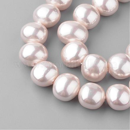 Shell Pearl Beads Strands PEAR-R064-78-1