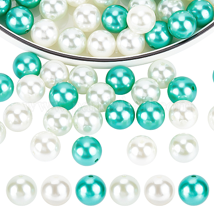 PandaHall Elite 60Pcs 3 Colors Custom Resin Imitation Pearl Beads RESI-PH0001-90-1