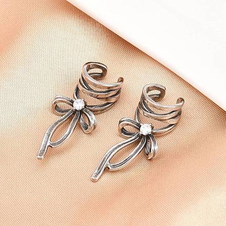 Серьги-манжеты с бантом из хирургической нержавеющей стали 316 EJEW-C160-02AS-1