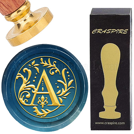 Латунные восковые печати с деревянной ручкой AJEW-WH0412-0234-1