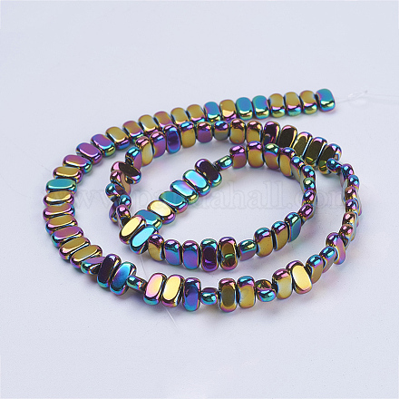 Electroplate Non-magnetic Synthetic Hematite Beads Strands G-J382-4x8x2mm-A03-1