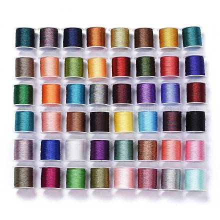 ポリエステル編組メタリック糸  DIYの編みこみのブレスレット作りと刺繡のために  ミックスカラー  0.4mm  6プライ  約54.68ヤード（50m）/ロール OCOR-I007-B-1