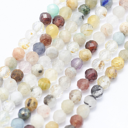 Chapelets de perles en pierres naturelles mélangées X-G-J369-04B-3mm-1