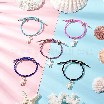 Браслеты с подвесками из окрашенной синтетической бирюзы BJEW-JB11827-1