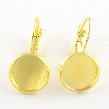 Brass Leverback Earring Findings KK-Q581-13G-1