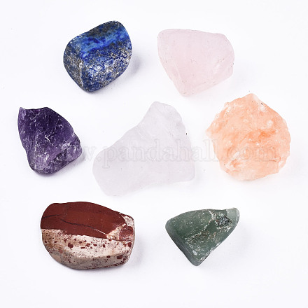 Lapislazzuli naturale grezzo e ametista e cristallo di quarzo e avventurina verde e diaspro rosso e quarzo rosa e perle di quarzo G-S360-008-1