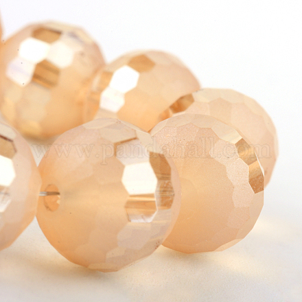 Facetas hebras de perlas redondas de vidrio electroplate EGLA-S130-10mm-05-1