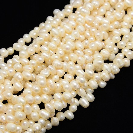 Klasse eine natürliche kultivierte Süßwasserperle Perlen Stränge X-PEAR-L001-B-06-1