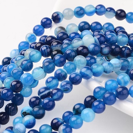 Agate à rayures naturelles/perles d'agate à bandes X-AGAT-6D-6-1