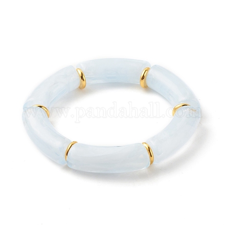 Acrylic Tube Beaded Stretch Bracelets BJEW-JB07774-04-1