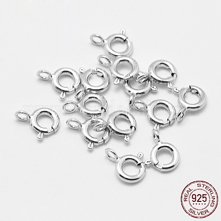 925 fermaglio ad anello a molla in argento sterling rodiato STER-G019-02-P01-1