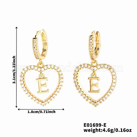 Латунные серьги-кольца в форме сердца BR9605-4-1